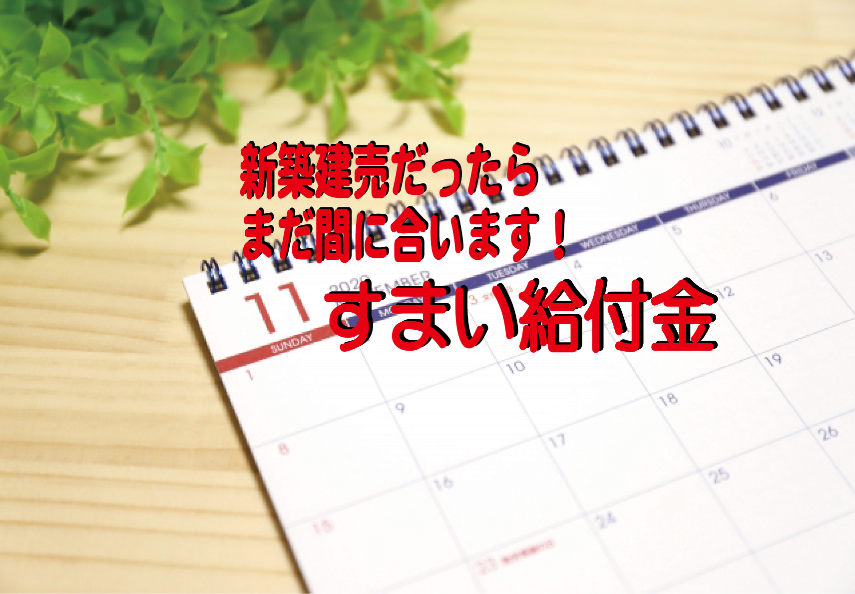 新築建売だったらまだ間に合います！すまい給付金